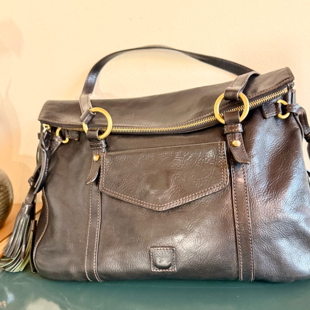 Dooney & Bourke Black Florentine Leather Satchel